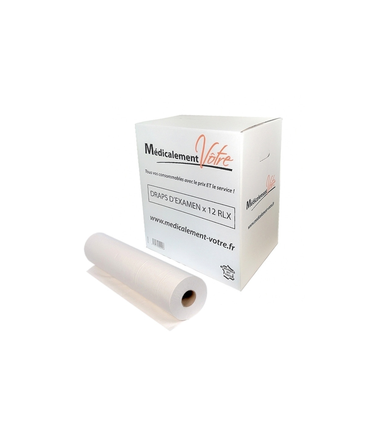 Draps d'examens médicaux lisses 50x35 135 formats - blanc pure